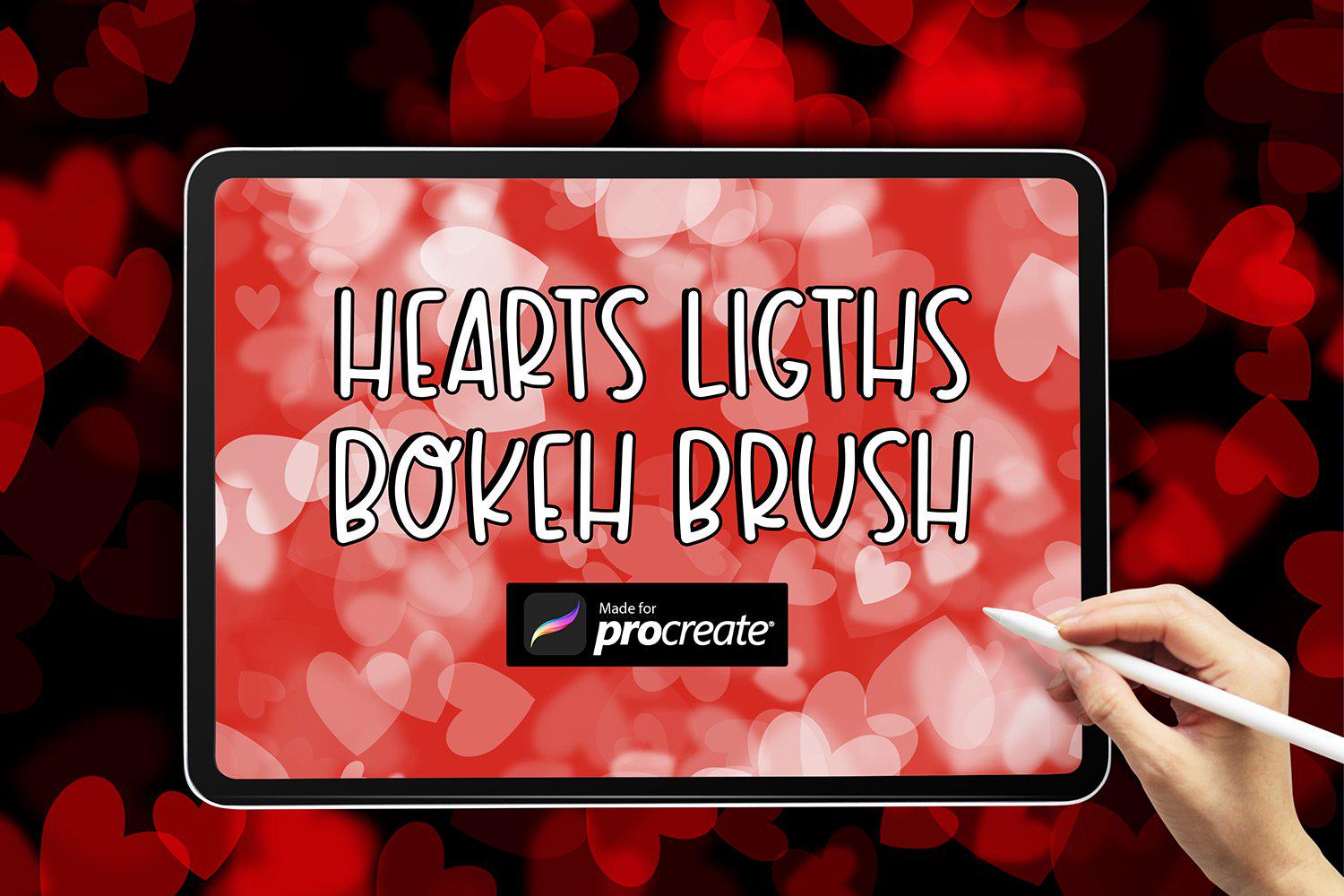 Hearts Bokeh Procreate Brushes | Valentine Sparkle Light Digital Art ...