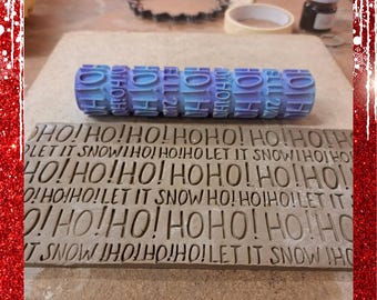 ClayObscure Texture Roller: HO! HO! HO! | Clay Roller for Ceramics | Pottery Texture Tool | Handmade Tool for Clay Decoration