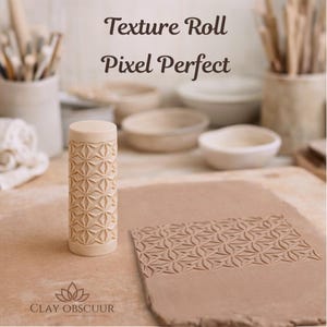 Pixel Perfect Texture Roller for Clay – emboss Pattern Roller for Pottery, Ceramics, Polymer Clay & Fondant