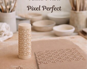 Pixel Perfect Texture Roller for Clay – emboss Pattern Roller for Pottery, Ceramics, Polymer Clay & Fondant