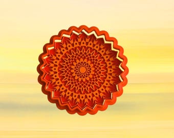 Mandala Flower C Clay Cutter – 3D Printed Pottery Tool – Mandala Stamp for Ceramics