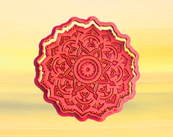 Mandala Flower D Clay Cutter – 3D Printed Pottery Tool – Mandala Stamp for Ceramics