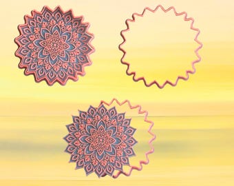 Mandala Flower B Clay Cutter – 3D Printed Pottery Tool – Mandala Stamp for Ceramics