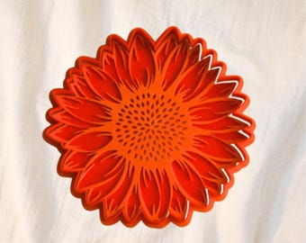 3D Printed Sunflower Clay Cutter – Pottery Texture Stamp – Ceramic Sunflower Mold for Handmade Clay Art
