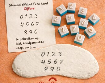 Freehand Script Numbers Stamp Set (10 pieces)