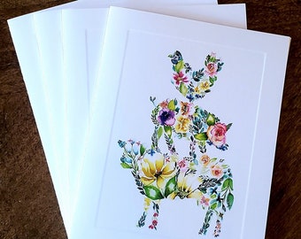 Watercolor Farm Trio Notecard set, Floral Farm notecard, farm art, notecards, folded stationery, stationery set