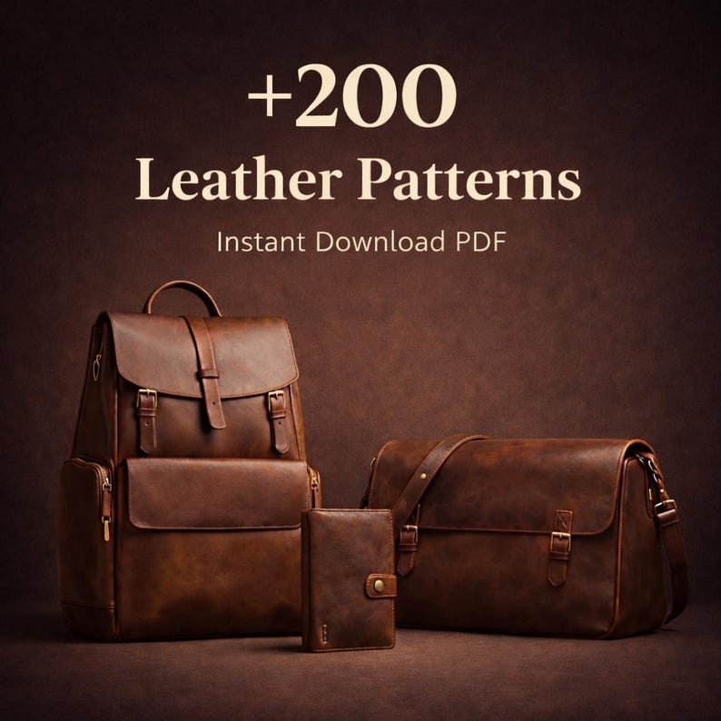 200+ Leather Patterns PDF Bundle, Wallet, Bag Templates, Instructions ...