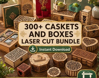 300+ Laser Cut Box Designs Bundle, Jewelry, Gift, Storage (SVG, DXF, PDF)