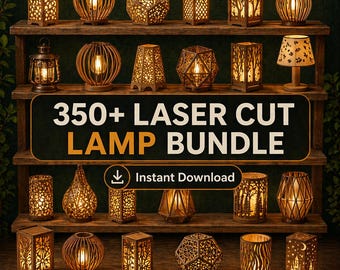 350+ Laser Cut Lamp Designs | Wood Night Light Patterns (Digital Download)