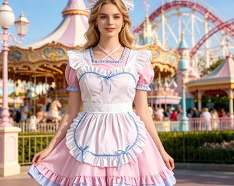 Seksowna sukienka pokojówki Lolita dla kobiet, kostium dziewczyny z farmy Cottagecore, strój cosplay pokojówki na Halloween, sukienka księżniczki do występów scenicznych w stylu vintage
