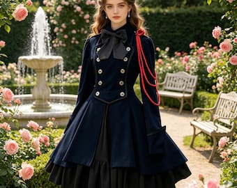 Suknia gotycka w stylu średniowiecznego renesansu dla kobiet, suknia cosplay z falbaną w stylu vintage, kostium punkowy w stylu dark academia, wiktoriańska sukienka imprezowa w stylu fairycore