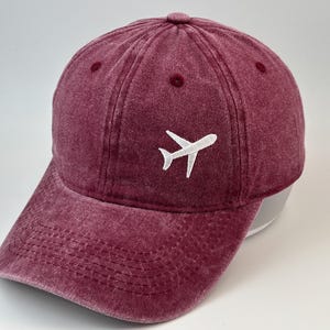 Small Airplane Embroidered Baseball Cap, Aviation Themed Unisex Casual Hat