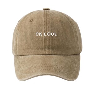 Embroidered Cotton Dad Hat: "Ok" Sarcastic Chill Vibe