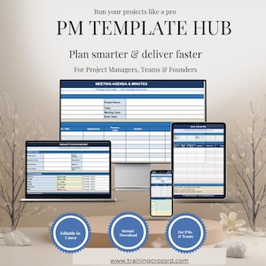 Editable Project Management Templates | Basic Bundle  | Risk Register | Status Report | Minutes of Meeting