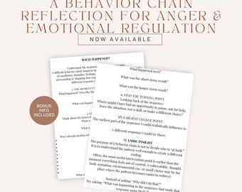 Anger Management Worksheet & Emotional Regulation | CBT DBT Reflection Printable | Therapy Worksheet PDF