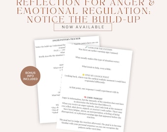 Anger Pattern Tracker | Anger Management And Emotional Regulation Worksheet | Triggers, Warning Signs & Coping Skills Printable