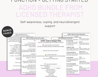 ADHD Executive Function Bundle: Strategies for Self-Awareness, Coping, Neurodivergent Support