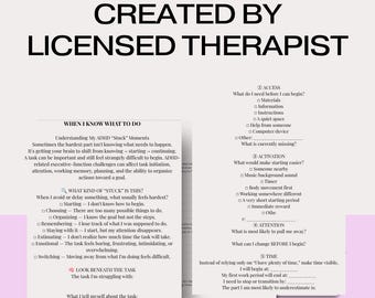 ADHD Task Initiation Worksheet | Executive Function & Task Paralysis Printable | ADHD Stuck Moments Tool | Focus PDF