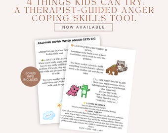 Anger Coping Skills for Kids | Anger Management Worksheet for Children | Emotional Regulation Printable | Calm Down Strategies PDF