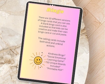 Kindness Bingo Game for Kids | Social Emotional Learning Activity (Printable PDF)