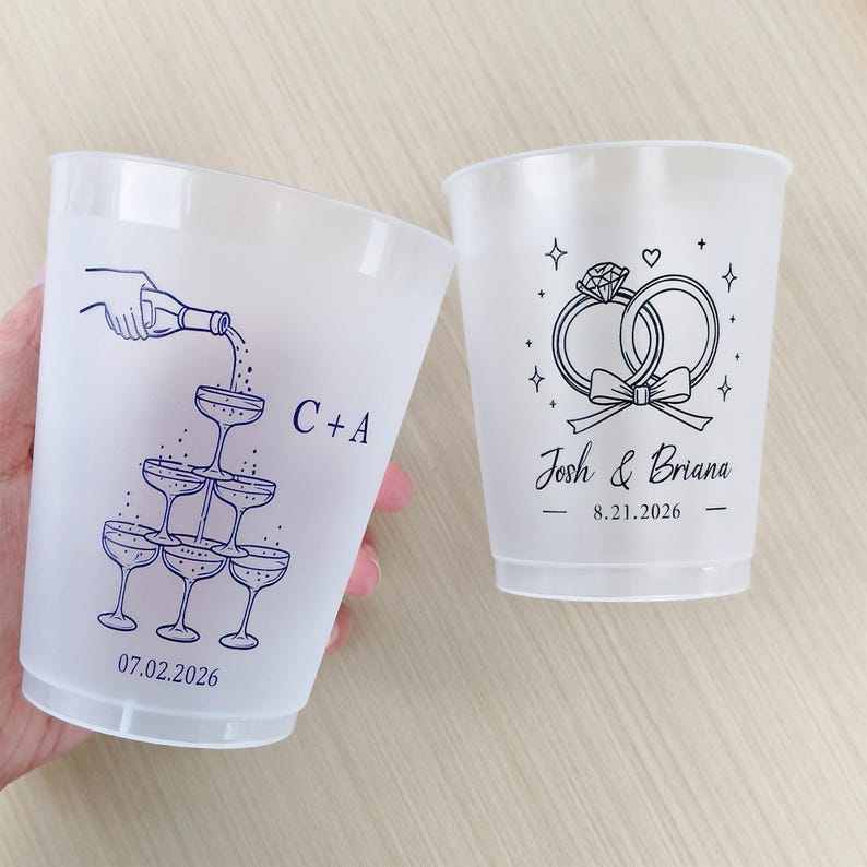 Custom Frosted Plastic Cups, Personalized Bachelorette Cups, Bach Party Cups, Pool Party Cups, Girls Trip Favors, Reusable Party Drinkware image 8