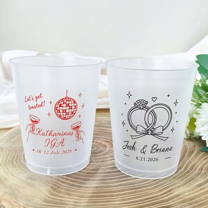 Custom Frosted Plastic Cups, Personalized Bachelorette Cups, Bach Party Cups, Pool Party Cups, Girls Trip Favors, Reusable Party Drinkware image 2