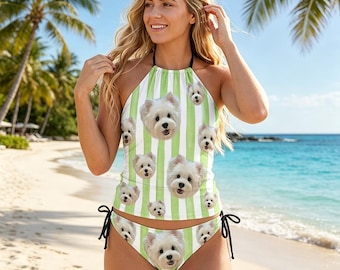 Badpak aangepast gezicht, badpak gepersonaliseerde foto, badmode vrijgezellenfeest, badpak grappig gezicht, strandvakantie, cadeaus bruidsmeisje