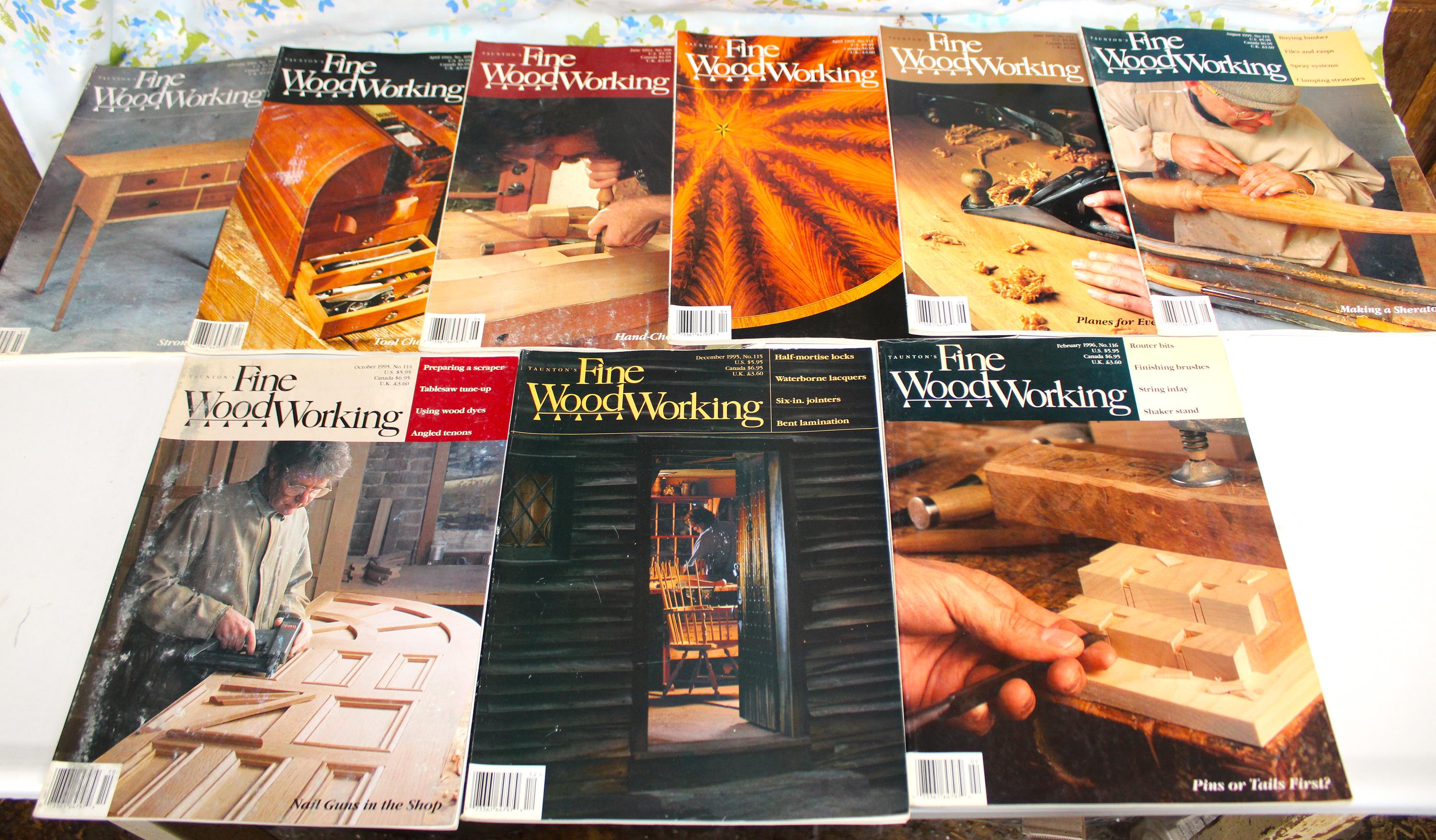 Nice Lot of 9 Fine Woodworking 1994 to 1996 Bi-Monthly Magazines ~ See Listing for Numbers ~ Free Shipping