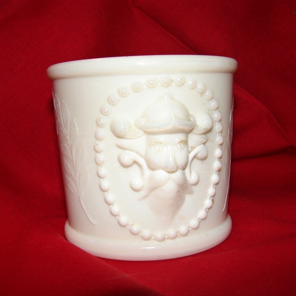 Nice Antique 1867 Milk Glass Viking Figural Shaving Mug or Cup in Excellent Condition ~ FREE SHIPPING