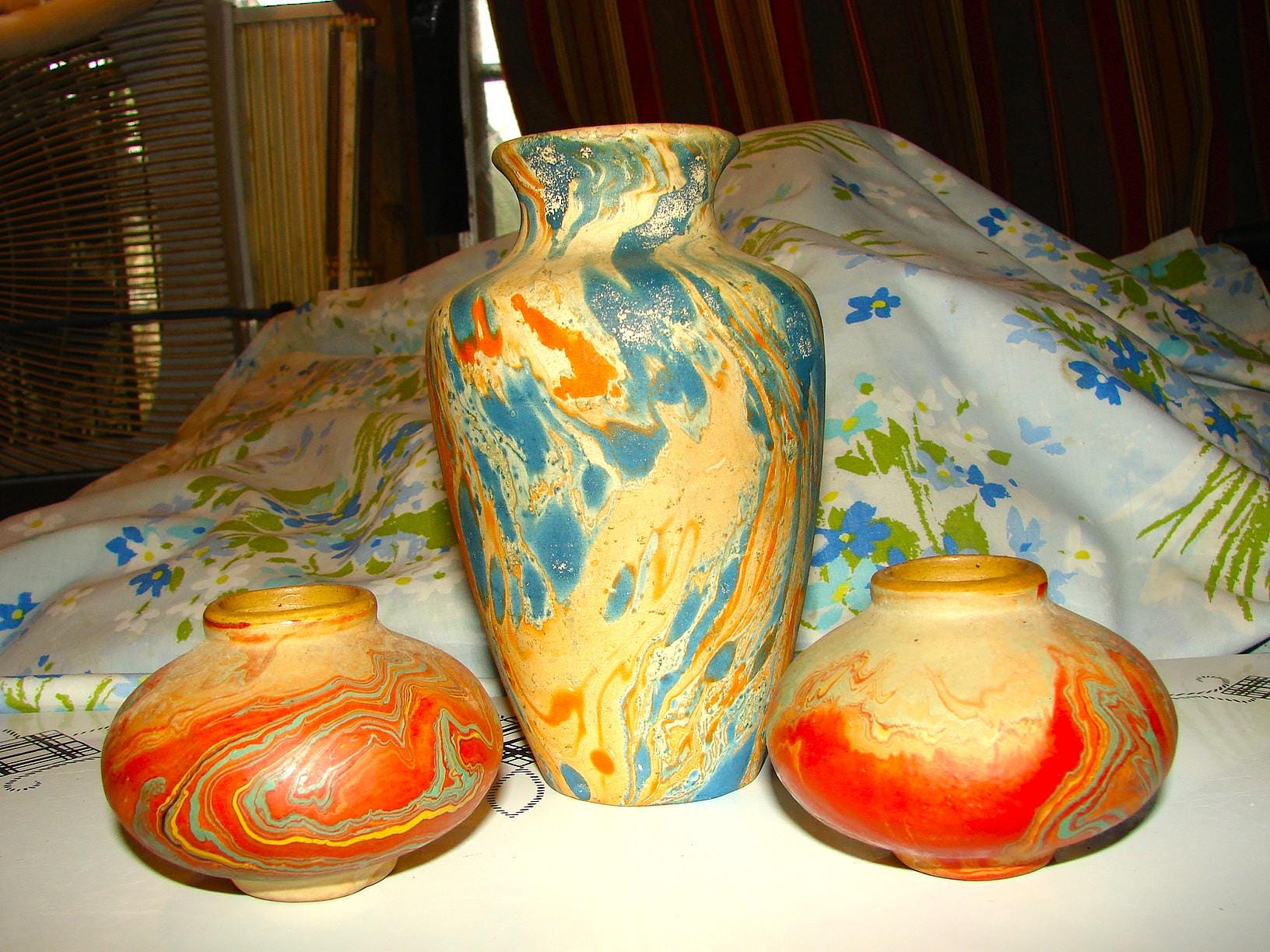 花瓶・フラワースタンド Nemadji pottery vase NEMADJI ネマジ アメリカヴィンテージ 花瓶 フラワースタンド