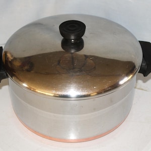 Nice Vintage 4 1/2 Qt. Revere Ware Stainless Steel w/ Copper Bottom Dutch Oven or Stock Pot w/ Lid ~ Clinton Ill. ~ Free Shipping