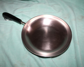 Scarce Vintage Revere Ware Clinton Ill. Copper Bottom Stainless Steel 8" Omelet Pan ~ Free Shipping