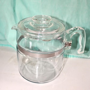 Nice Vintage Pyrex Flameware 4 Cup Coffee Stovetop Percolator with No Strainer ~ Free Shipping