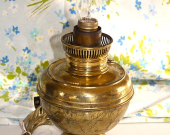 Antique SO Socony Rayo, Electrified Oil Kerosene Lamp, Nickle