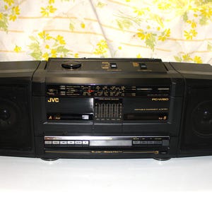 Very Nice Vintage JVC PC-W150 Radio Dual Cassette Boombox with Original Manual and Sales Receipt ~ Read Description ~ Free Shipping