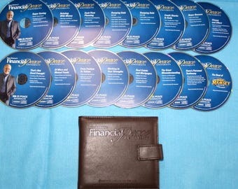 Nice Vintage 16-Disc Set of Dave Ramsey's Financial Peace University in Brown Leather CD Case ~ 14 Lessons & 2 Bonus Discs ~ Free Shipping