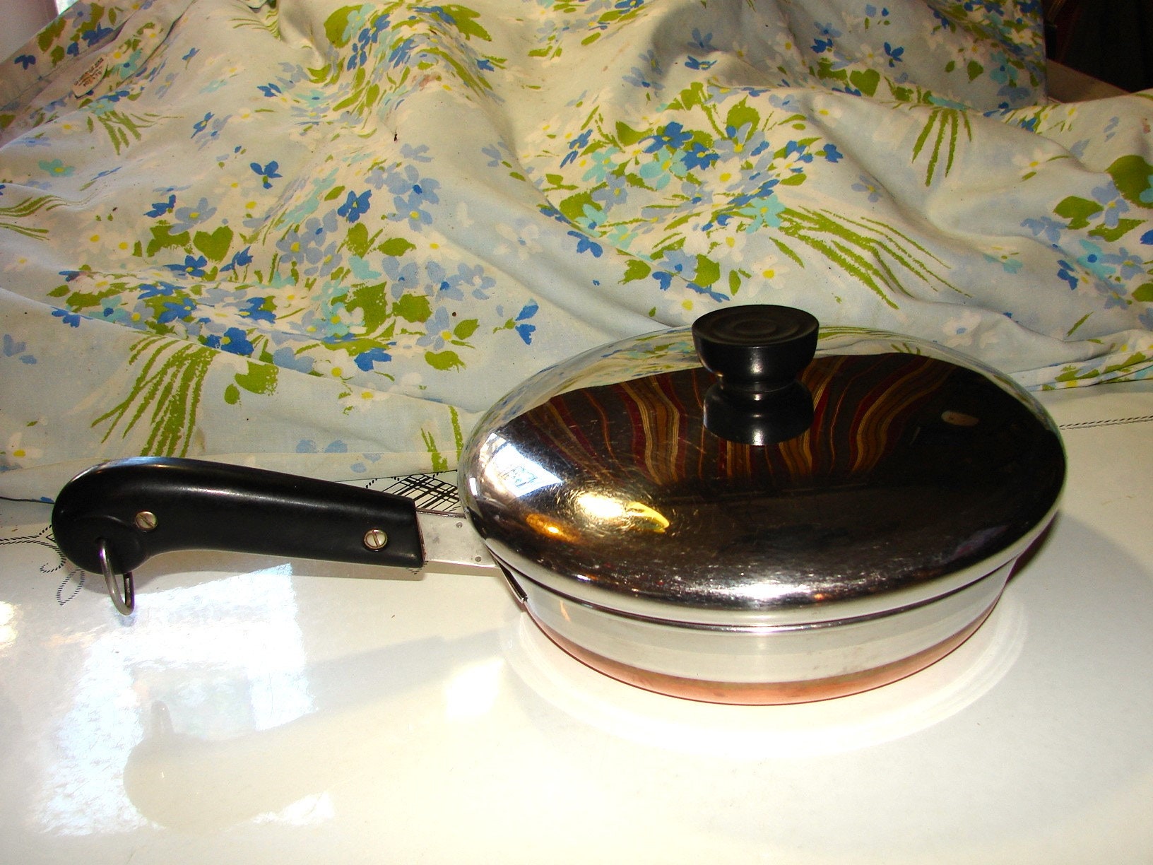 Revere Ware 12 inch Double Handle Copper Bottom Sauté Skillet Frying Pan No  Lid