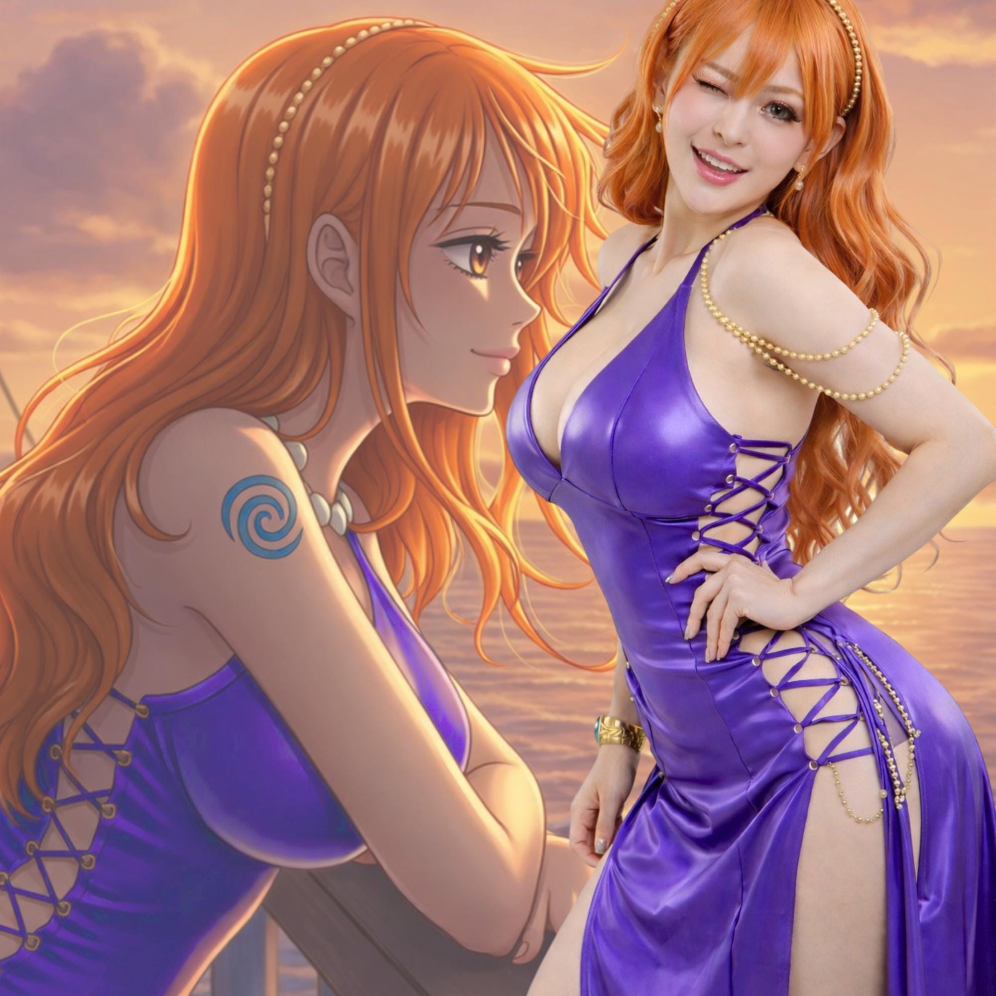 fitted lace wedding dress Amazon.com: haikyuu Nami Cosplay Purple Dress with Earrings Pearl Chain  Cheongsam Halloween Comic Con (Purple, medium) : Clothing, Shoes & Jewelry main image 0