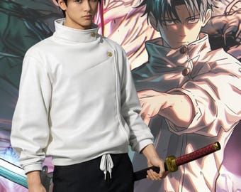 Anime Inspirierte Weiße Lederjacke: Minimalistische Cosplay Streetwear