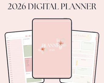 Agenda digital definitiva para estudiantes 2026 / Seguimiento de objetivos anuales, mensuales, semanales y diarios (descarga digital) Minimalista, con hipervínculos, fácil de usar.