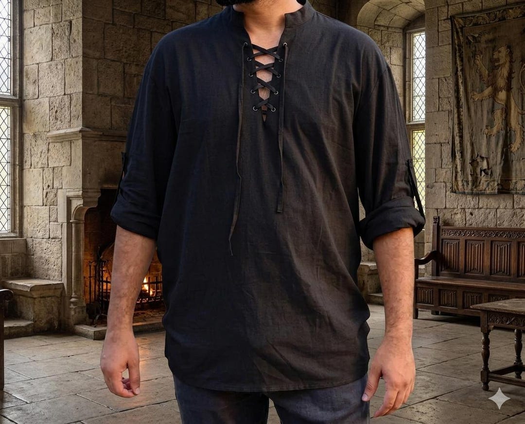 Renaissance Fair Mens Tunic, Medieval Viking Shirt, LARP Pirate Costume ...