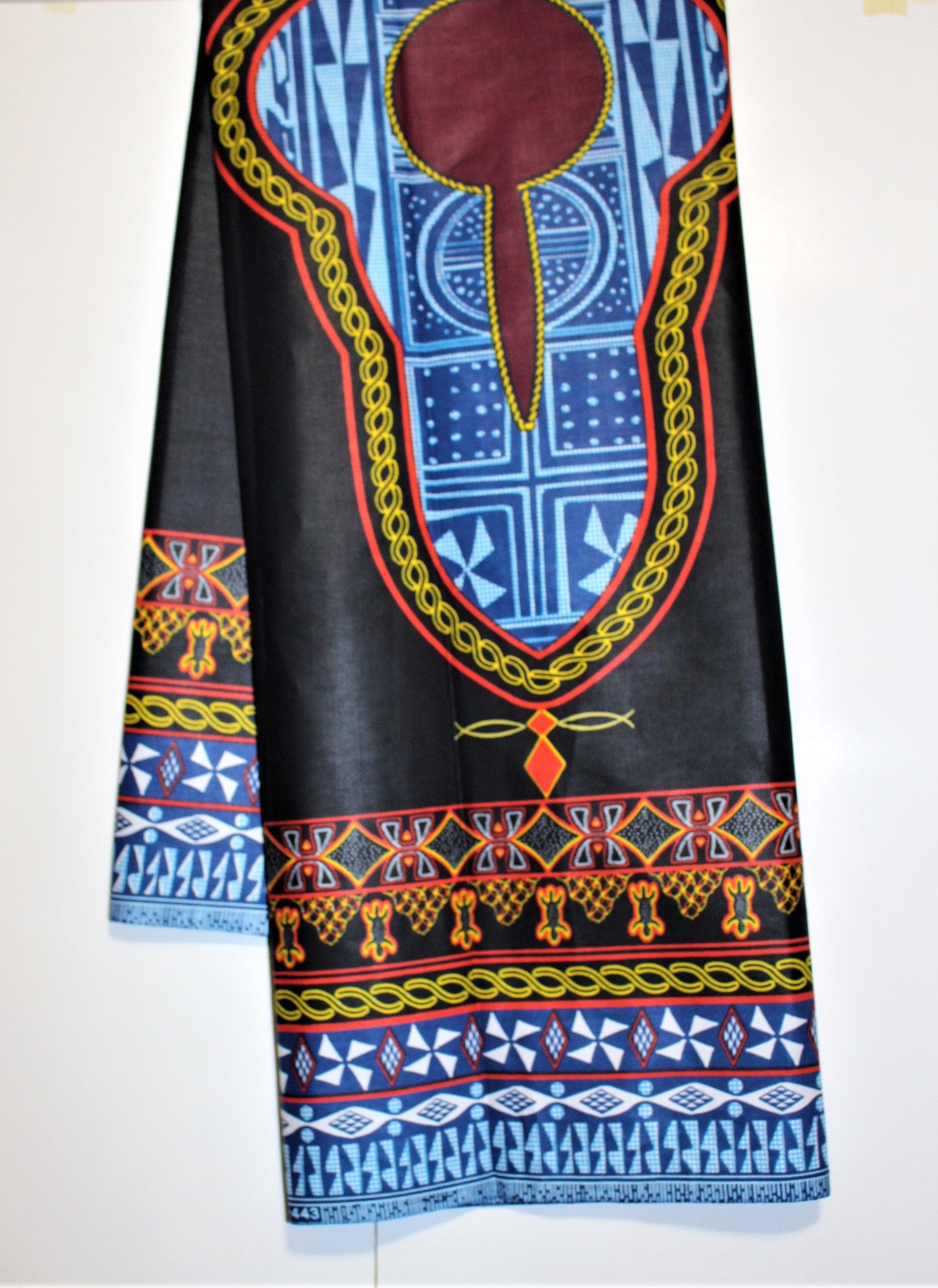 Lot De 5 Coupons De Tissu Pagne Ndop Bamiléké Du Cameroun - Wax Africain Multicolore 45x60 Cm