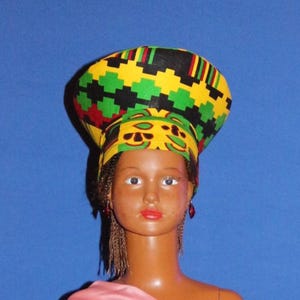Zulu Hat Baby Girl (Green, Yellow, Black, Burgundy- Head Size 20.5" - 22"