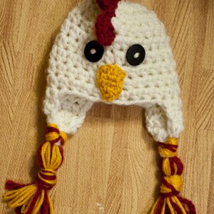 Chicken Hat, PDF Crochet Pattern, bulky yarn, winter hat, Halloween hat, chicken costume, crochet hat patterns, digital download pattern, image 4