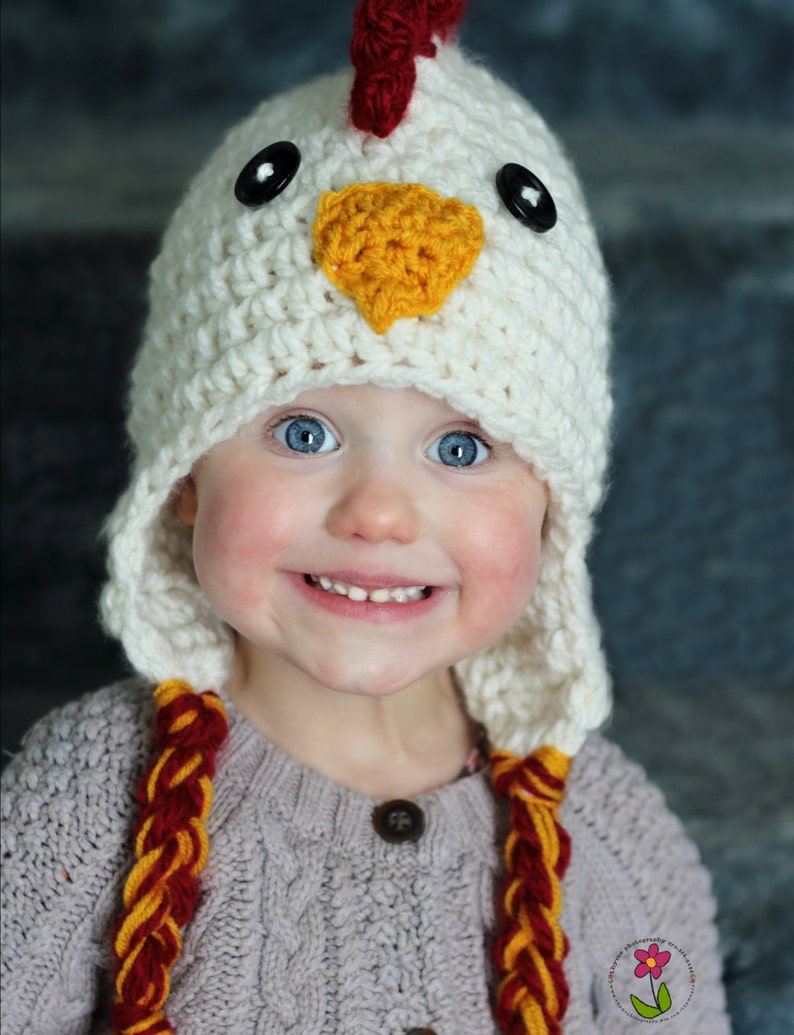 Chicken Hat PDF Crochet Pattern Bulky Yarn Winter Hat Etsy