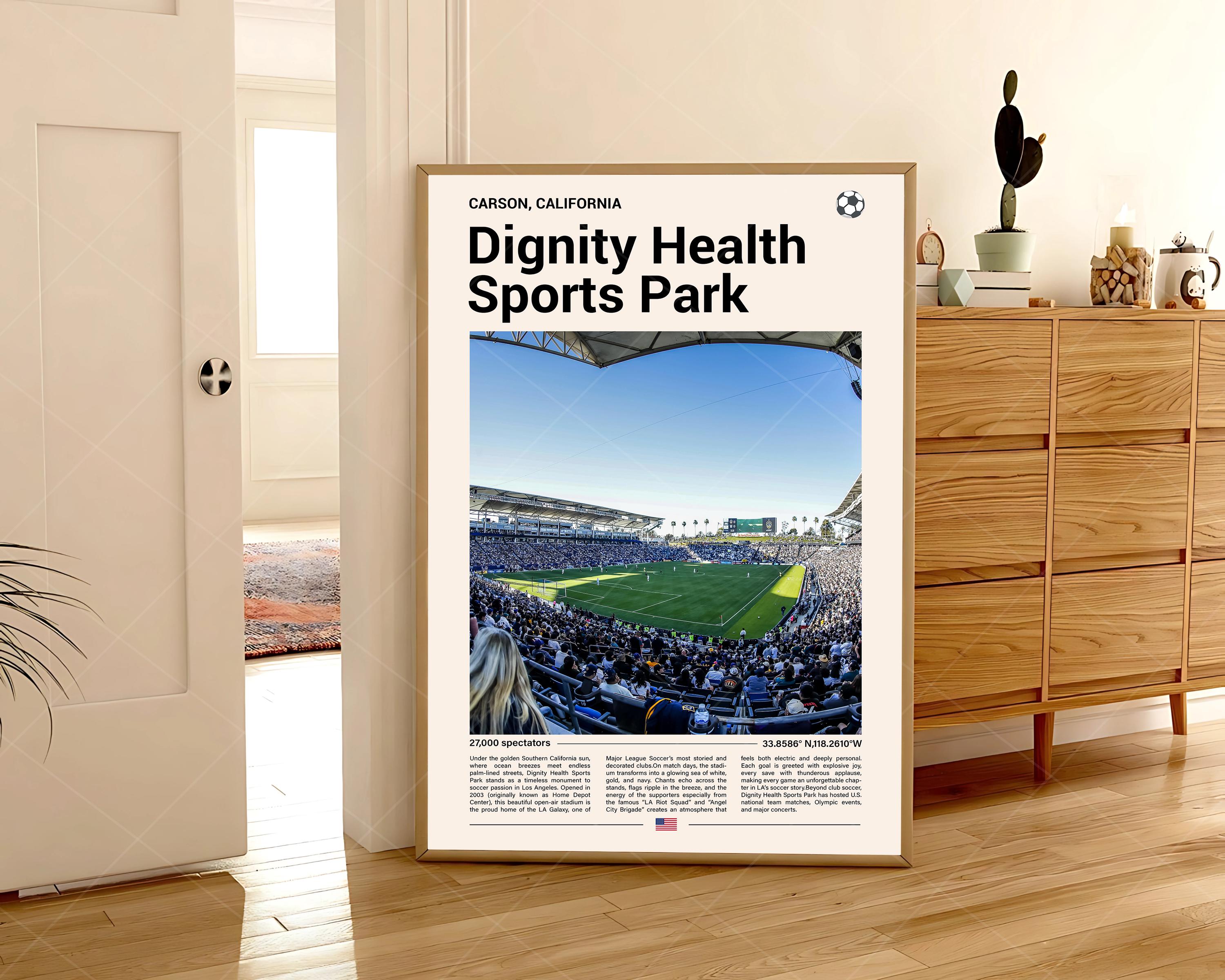 Signity Poster Dignity Health Sports Park Poster, Stadium Image Print, Mid Century ...