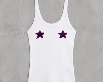 berry_denim star tank top
