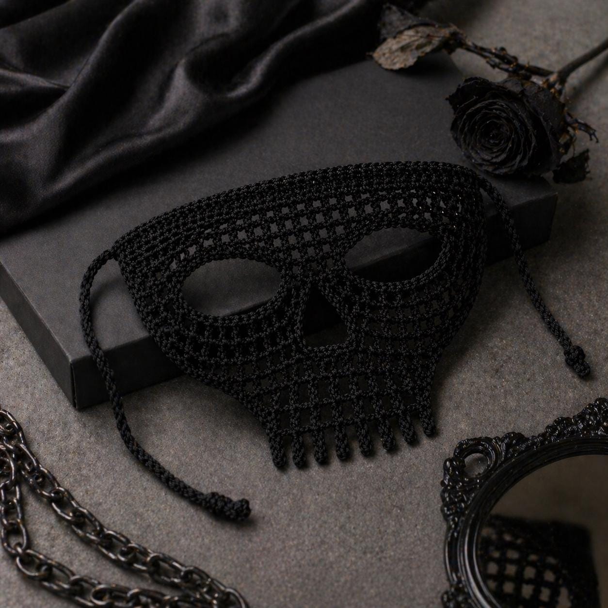Skeleton Mask Pattern Crochet Skull Mask Pattern PDF, Gothic Face Cover Crochet Pattern ...