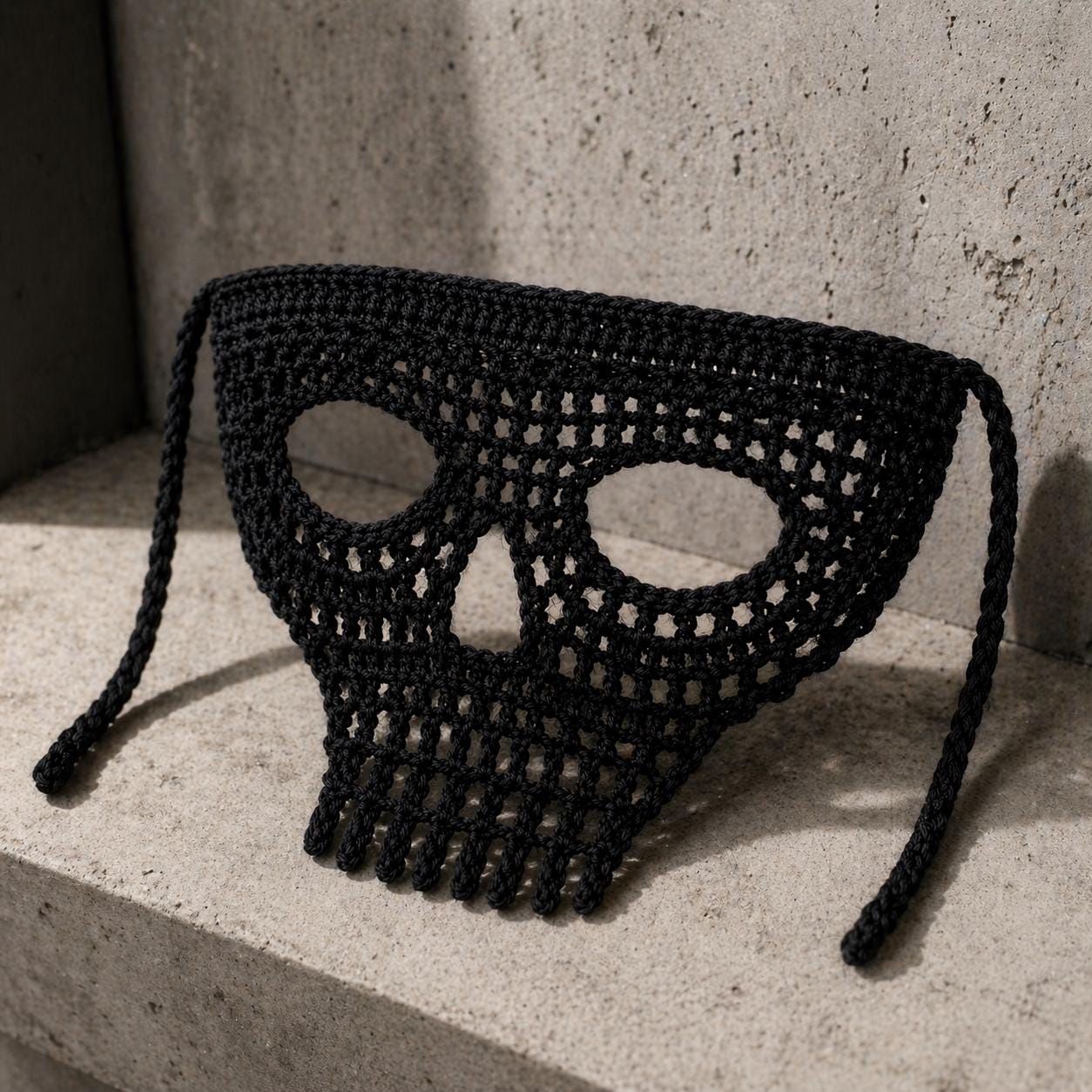 Skeleton Mask Pattern Crochet Skull Mask Pattern PDF, Gothic Face Cover Crochet Pattern ...