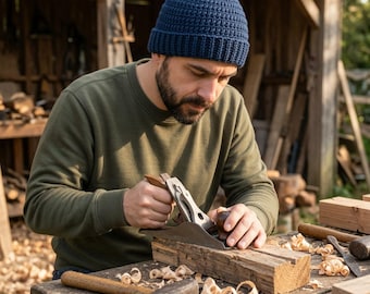 Modello PDF per berretto da uomo all'uncinetto, modello classico per cappello invernale a coste all'uncinetto, tutorial per berretto unisex, download immediato